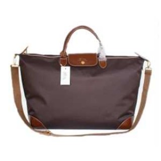 Sac De Voyage Longchamp Logo soldes Pliage Double Portable Chocolat